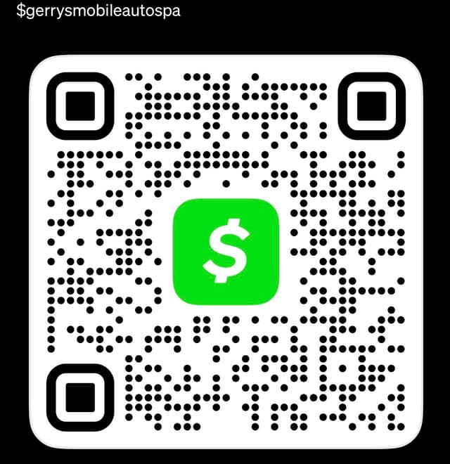 Cash App QR code to pay Gerry's Mobile Auto Spa